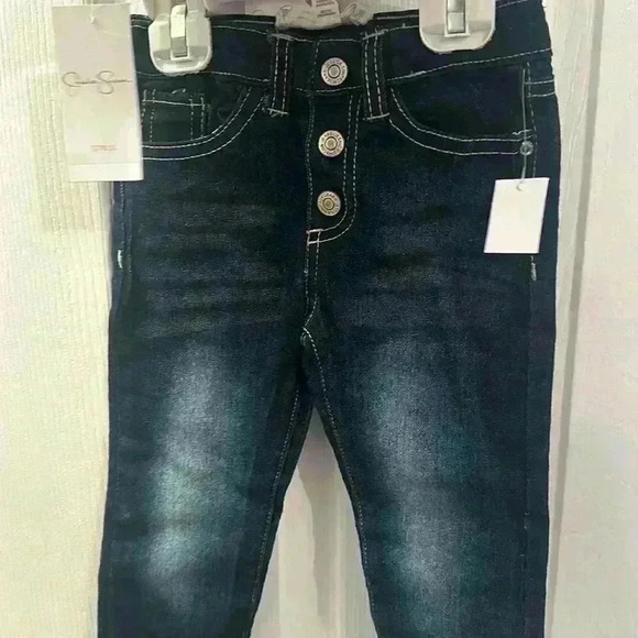 NWT - Jessica Simpson 2pc Ruffle Top Denim Pant Set - 2T - Picture 3 of 4